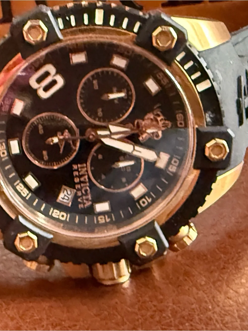 Invicta Black and Gold Chronograph Men Watch